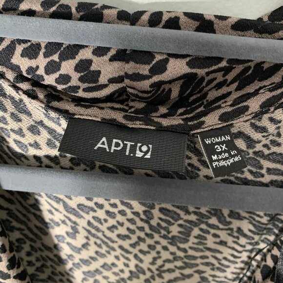 NEW Apt. 9 leopard cheetah animal print draped faux wrap pullover top blouse - Picture 4 of 8